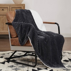 Brooklyn Loom 50"x70" Corduroy Gray Throw Blanket - 1 of 4