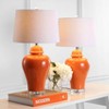 (Set of 2) 27.25" Winnie Ceramic Urn Table Lamp (Includes LED Light Bulb) Orange - JONATHAN Y: Modern Acrylic Base, Linen Shade - 2 of 4