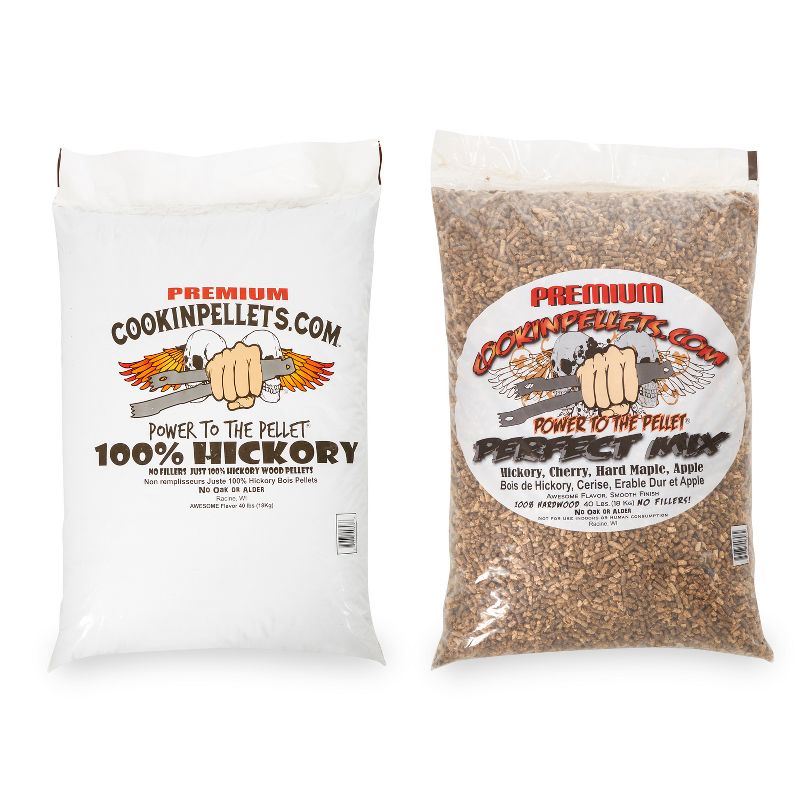 CookinPellets Premium Hickory Grill Smoker Smoking Wood Pellets Bundle with Perfect Mix Hickory, Cherry, Hard Maple, Apple Wood Pellets, 40 Pound Bags, 1 of 7