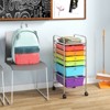 Costway 6 Drawer Rolling Storage Cart Scrapbook Paper Office Organizer  Yellow/Black/Clear/MultiColor/Colorful/Macaron/Mixed Pink/Mixed Black/Hot Pink - image 4 of 4