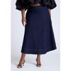 ELOQUII Women's Plus Size Denim A Line Skirt - 3 of 4