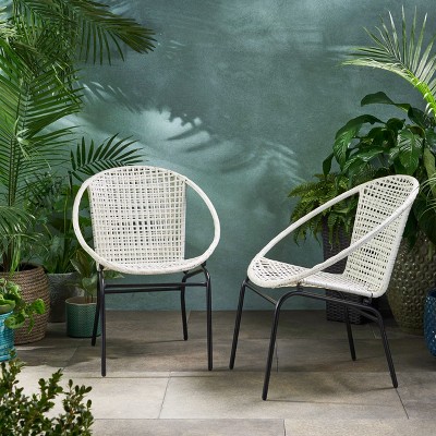 Set of 2 Mid-Century Idaho Club Chair for outside living room-Christopher Knight Home
