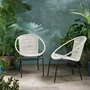 Set of 2 Mid-Century Idaho Club Chair for outside living room-Christopher Knight Home - 1 of 4