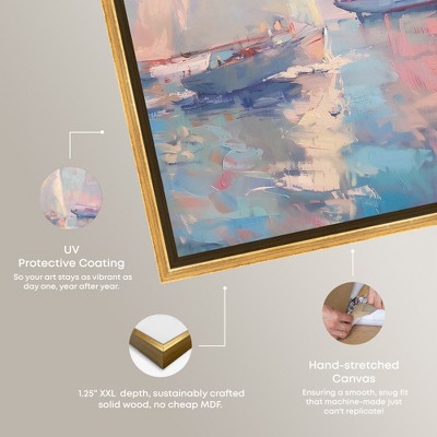 Set Sail Sailing Wall Art on Canvas with Gold Frame, 37" x 46"
