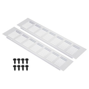 Unique Bargains Aluminum Rectangle with Mounting Screw Cabinet Air Vent Cover 2 Pcs - 1 of 4