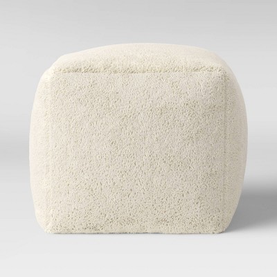 white fur ottoman target