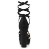 Allegra K Women's Lace Up Platform Chunky High Heels Sandals - 4 of 4