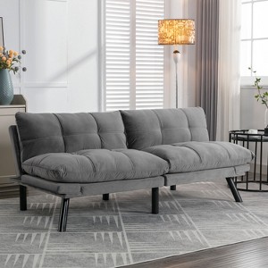 KTMBDW Upholstered Modern Folding Futon, Reclining Sofa Bed for Apartment - 1 of 4