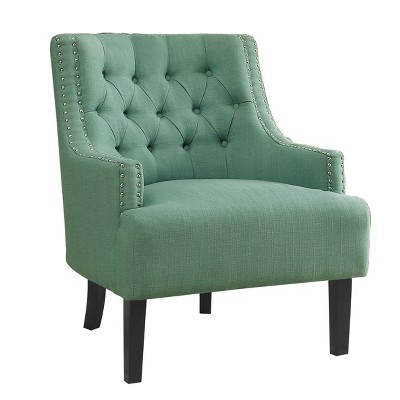 NicBex Polyester Accent Chair,Upholstered Living Room Chairs with Tufted Backrest and Wood Legs,Modern Armchair,Accent Chairs for Living Room