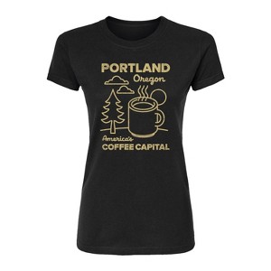 Women's - Instant Message - Portland Coffee Fitted Graphic T-Shirt - 1 of 3