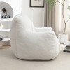Vynxaria White Tufted Plush Bean Bag Seats with Memory Foam Filler for Dorm & Living Spaces - 4 of 4