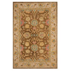 Brown/Ivory Floral Tufted Accent Rug 4