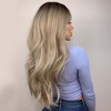 Jessie's Wig 26 Inch Wavy Hair With Curtain Bangs Synthetic Hair Ombre Ash Blonde With Dark Brown Color 1 Pc/Pack - 3 of 4
