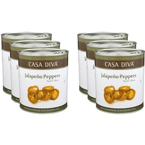 Casa Diva Nacho Sliced Jalapeño Peppers - Case of 6 - 105 oz - 1 of 2