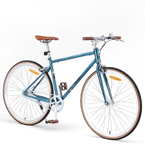 NAYSAYE 27.5 Inch Adult Bicycle Single Speed Retro Style 700C Road Bike City Cmmuter Bike Steel Frame for Men Women, Blue, 64.97"*24.41"*38.52" - 1 of 4