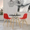 LeisureMod Dover 3-Piece Dining Set with Round Black MDF Top Bistro Table and 2 Plastic Chairs - 2 of 4