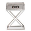1 Drawer William Silver Metal Nightstand Silver/Black - Baxton Studio - 3 of 4