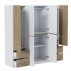 UPHA 6-Doors Wooden  Wardrobe Storage for Bedroom with Big Drawers - 2 of 4