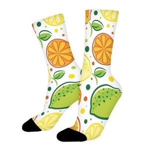 Oranges And Lemons Women Printed Crew Socks Funny Funky Socks Soft Polyester Novelty Gifts for Artists Men - 1 of 1