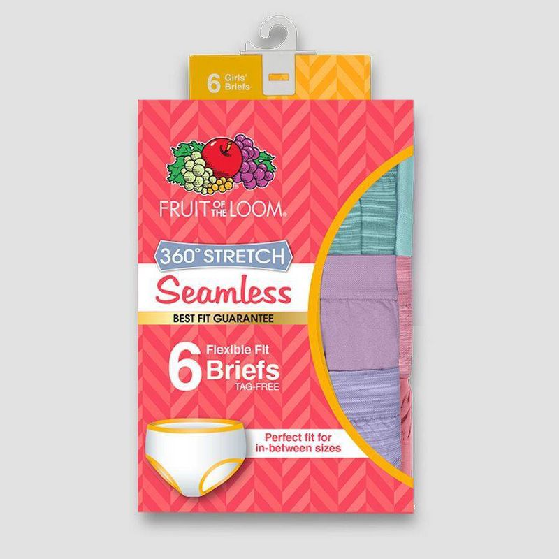 Fruit of the Loom Girls' 6pk Seamless Briefs - Colors May Vary, 3 of 4