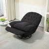 360° Swivel Recliner Adjustable Chair Chenille Swivel Reclining Glider Single Chaise Lounge Sofa Chair With Black Metal Round Base-Cuddlewood - 3 of 4