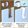 LunaLulinlk Over-The-Door Hanger Hook Set – 4-Pack of 4.5 in., Plastic Over-The-Door Hangers & White Over-The-Door Hooks - 4 of 4