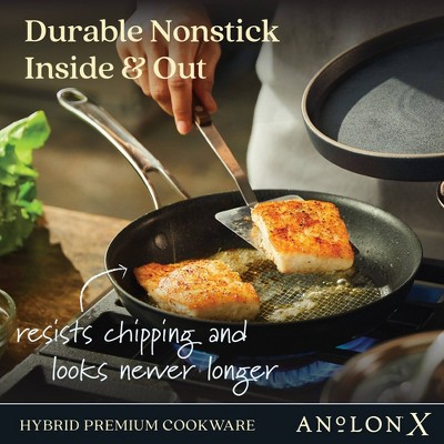 Anolon X Hybrid Nonstick Stainless Steel Frying Pan Set, 2 Piece