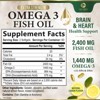 Fish Oil 2400 mg - Triple Strength Fish Oil Supplement for Healthy Heart Support - 60 Softgels;120 Softgels - 2 of 4