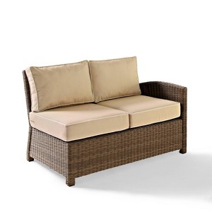 Bradenton Outdoor Wicker Sectional Right Side Loveseat - Sand - Crosley - 1 of 4