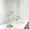 J&V TEXTILES Steel Towel Rack Holder Stand with 2 Hanging Rings for Bathroom Vanity Countertops - Space Saving Hand Towel Holder - 3 of 4