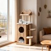 Tangkula Wooden Cat Tree 48" Cat Tower for Indoor Cats w/ 2-floor Condo Cute Top Perch - 2 of 4