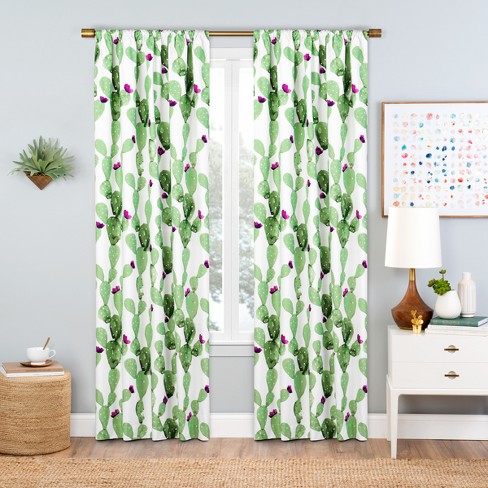 Otto Thermaback Blackout Curtain Panels Cactus / White -<br> Eclipse - image 1 of 3