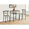Monarch Specialties Dining Table Set 3Pcs Set Small 32Inch L Kitchen Metal Laminate Brown Black Contemporary Modern - 3 of 4