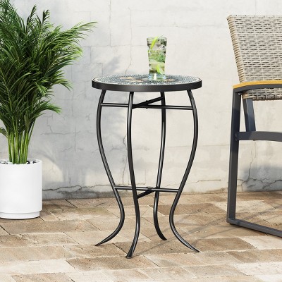 Syemin End Tables Round Side Table, End Table Metal Frame, Small Side Table, Side Tables Living Room, Modern Accent Table, Black, 14"*14"*21.5"