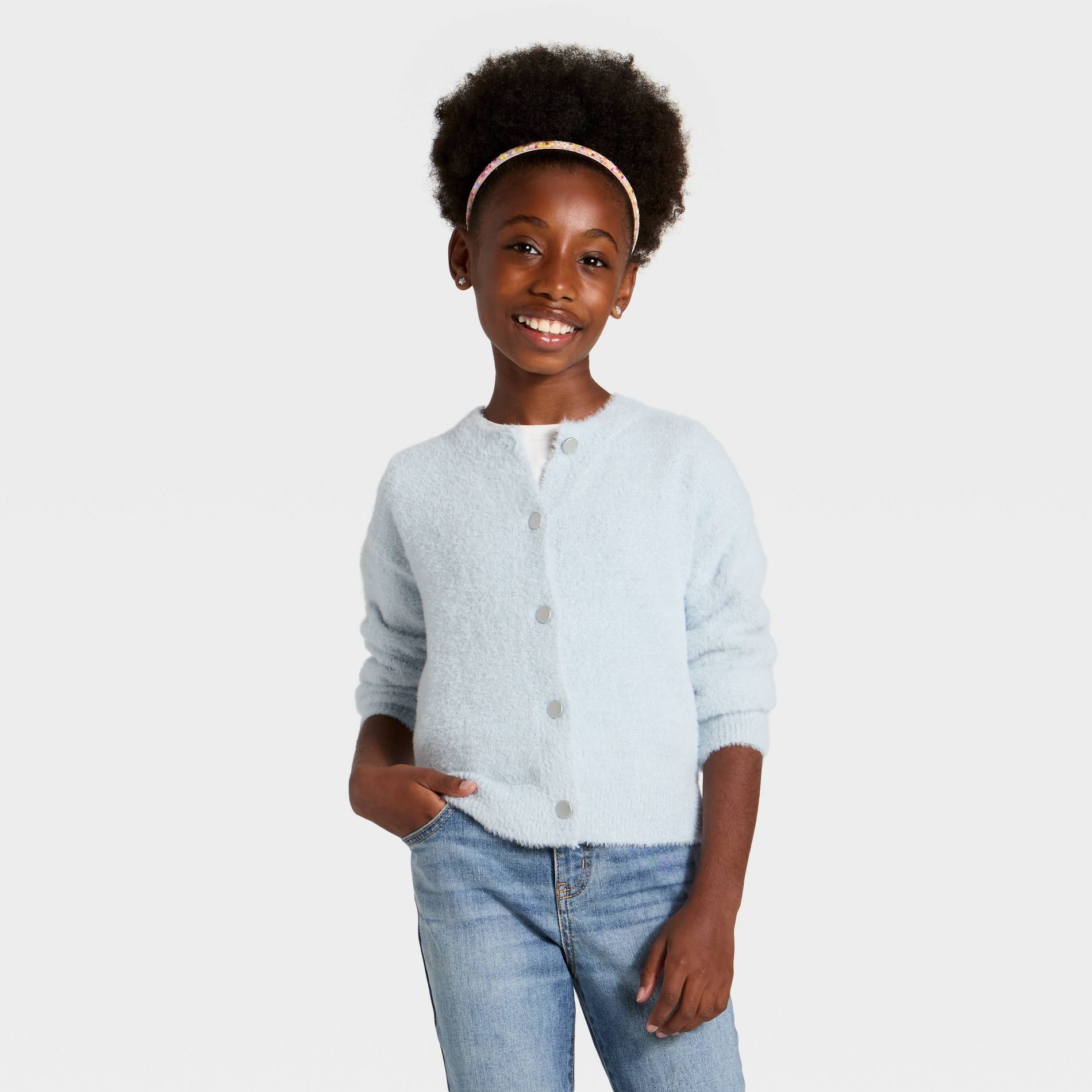 Girls' Fuzzy Cardigan - Cat & Jack™