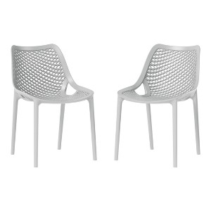 WestinTrends Playa Outdoor Stackable Modern Plastic Dining Chairs (Set of 2) - 1 of 4