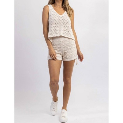 Women's AS YOU ARE CROCHET SHORT SET - MIOU MUSE