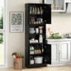 Tangkula Kitchen Pantry Cabinet 75” Tall Freestanding Cupboard with Doors & Shelves Safety Hinges & Anti-tipping Devices Black/White - 2 of 4