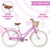 Okak 24IN Girls Bicycle with Steel Frame, Kids Bike with Comfortable Saddle and Bike basket, Cruiser Bikes for 10+ Years Old Girls - 2 of 4