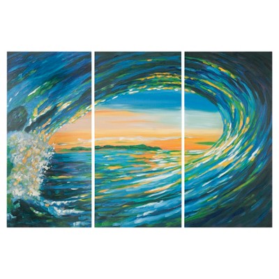 Blue Grotto Triptych Wall Art - Safavieh
