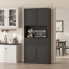 70" Tall Pantry Cabinet, Kitchen Storage Cabinet with Microwave Stand, Drawer, Wood Cupboard Furniture for Dining Room, Living Room - 2 of 4