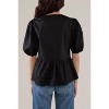 Women's Poplin Tie Front Blouse - nlt - 2 of 3