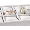 Juvale Watch and Jewelry Tray Organizer with 12 Grid Pillows, Jewelry Storage Showcase Organizer Holder for Men, Women and Girls - 3 of 4