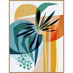 32" x 42" Summer Tropics by Ishita Banerjee Framed Canvas Wall Art Print - Amanti Art: Modern Lithograph, Polystyrene Frame - 1 of 4