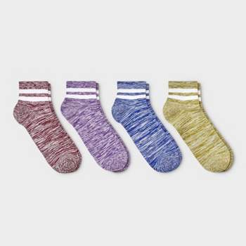 Men's Striped Marled Varsity Ankle Socks 4pk - Original Use™ 6-12