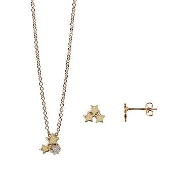 FAO Schwarz Triple Star Necklace and Earring Set