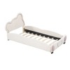 NicBex Velvet Upholstered Platform Bed Frame with Bear-Shaped Headboard and Bed-End Storage Pocket,Wood Slat Support,Easy Assembly,Beige/Gray - 4 of 4