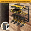 Angel Sar 3-Layer Power Tool Storage Rack, Heavy Duty Steel Drill Holder Wall Mount with Wood Shelf, 100LB Capacity for Garage Workshop Organization - 4 of 4