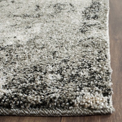 Luxurious Abstract Shag Area Rug in Gray - Easy Care Synthetic