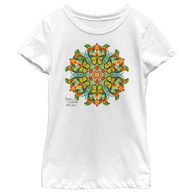 Girl's Encanto Butterfly Mandala By Catalina Estrada T-Shirt, 1 of 5